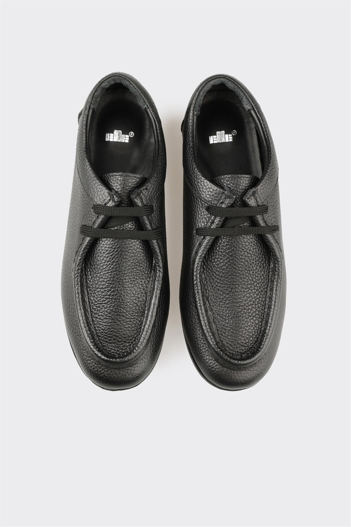 Siyah Deri Kadın Günlük Ayakkabı