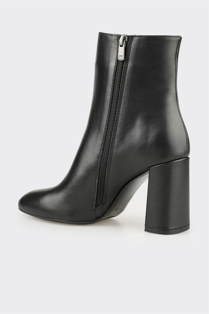 Siyah Deri Kadın Klasik Bot