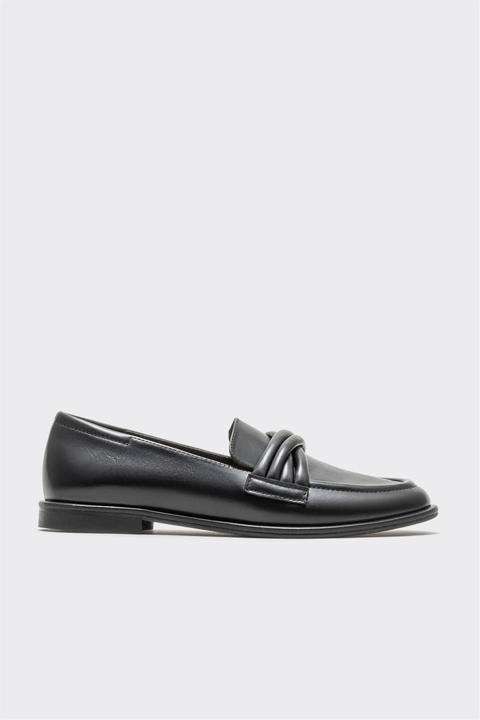 Siyah Deri Kadın Loafer
