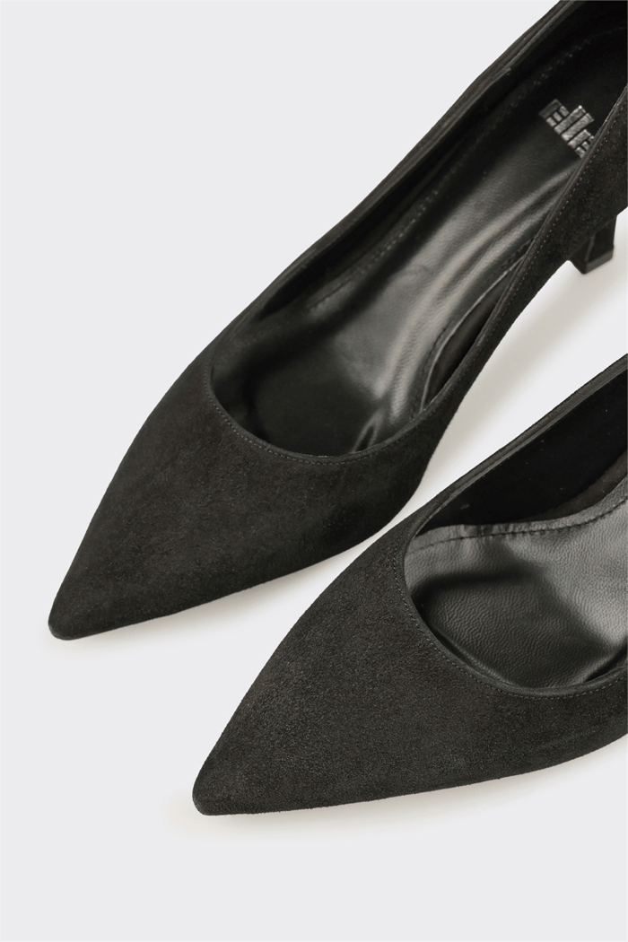 Siyah Deri Kadın Stiletto