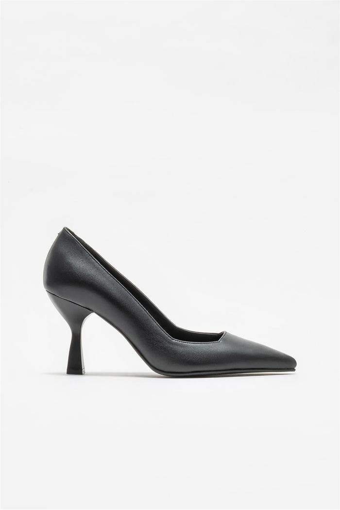 Siyah Deri Kadın Stiletto