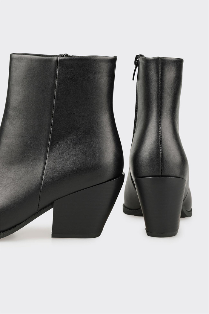 Siyah Deri Kadın Western Bot