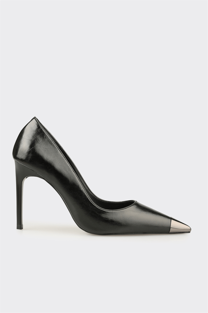 Siyah Deri Kadın Stiletto