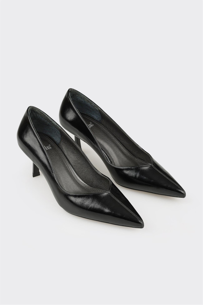 Siyah Kadın Orta Topuk Ayakkabı