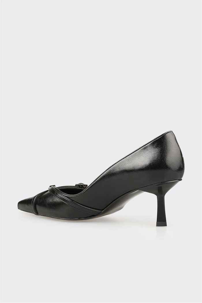 Siyah Kadın Orta Topuk Ayakkabı