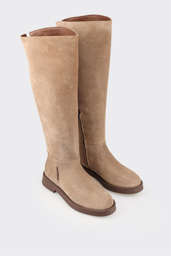 Vizon Deri Kadın Çizme