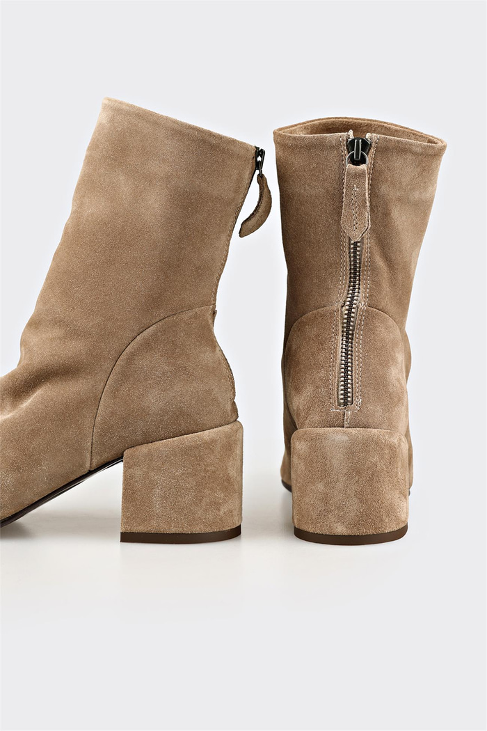 Vizon Deri Kadın Klasik Bot