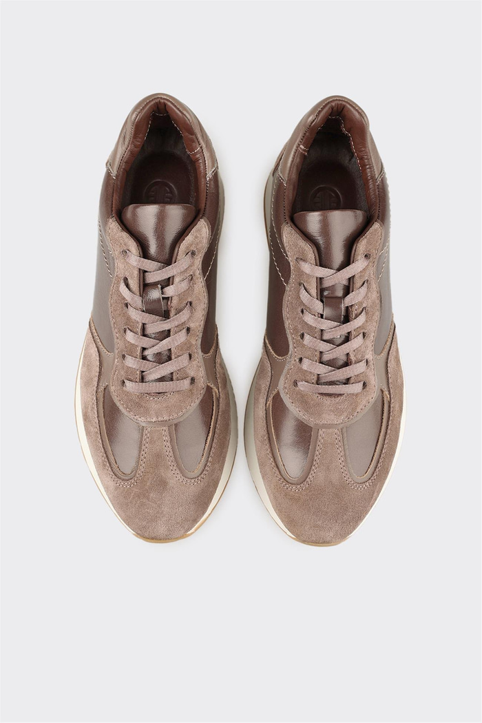 Vizon Deri Kadın Spor Ayakkabı