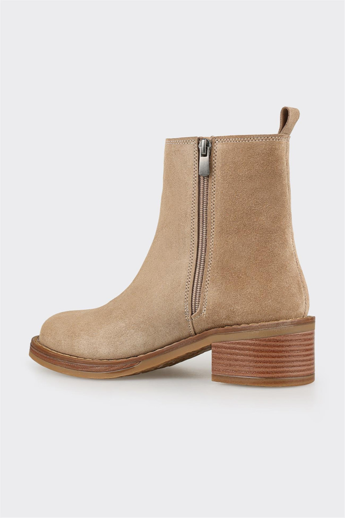 Vizon Deri Kadın Topuklu Bot