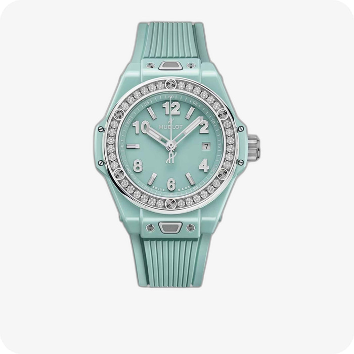 Hublot Big Bang  One Click Mint Green Ceramic Diamonds