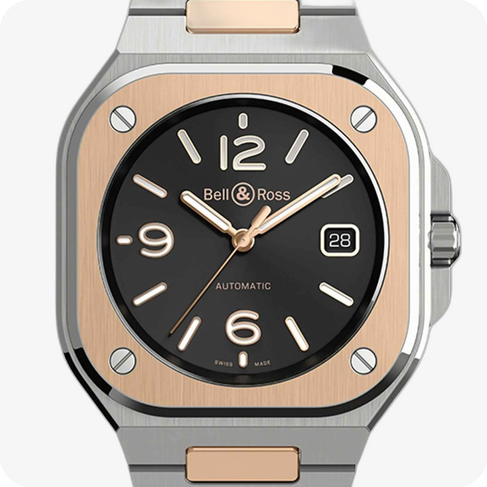 Bell & Ross Urban Auto Black Steel & Gold