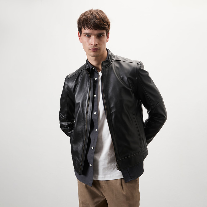 Agostino Siyah Erkek Deri Ceket