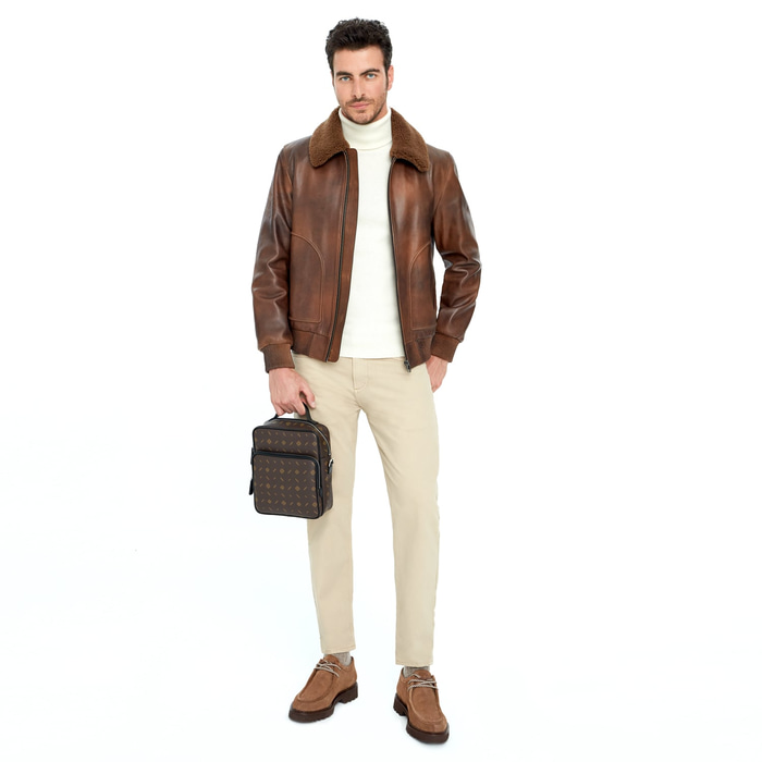 Alijha Kahve Erkek Deri Mont