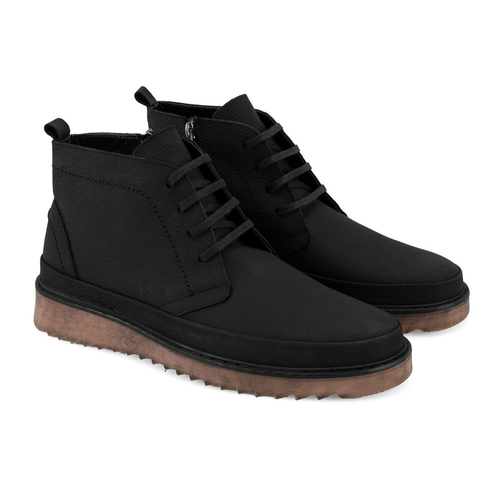 Amelas Siyah Erkek Deri Bot