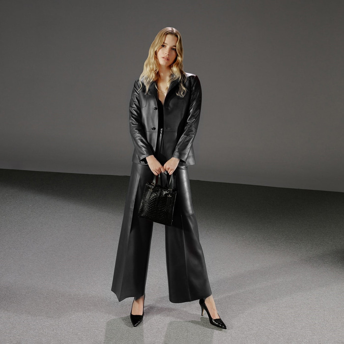 Angeni Siyah Kadın Deri Pantolon