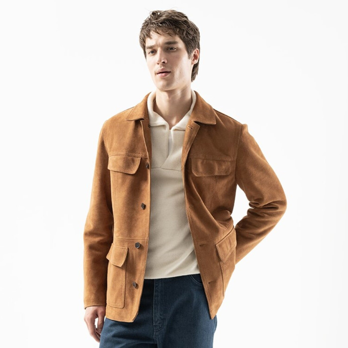 Arnie Taba Erkek Süet Deri Ceket