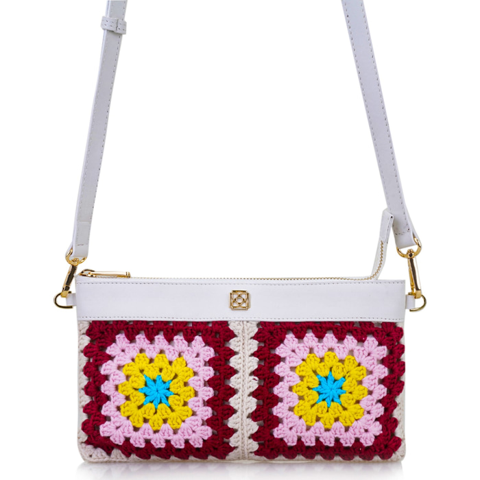 Bordo Kadın Örgülü Omuz Çantası