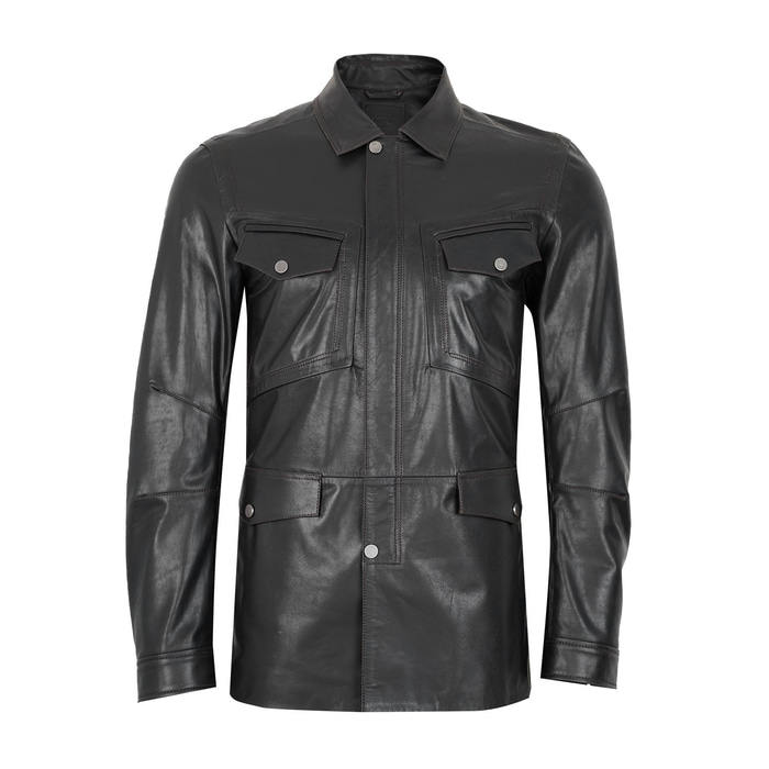 Briton Koyu Kahve Erkek Deri Mont