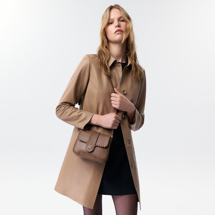 Catori Bej Kadın Deri Trençkot