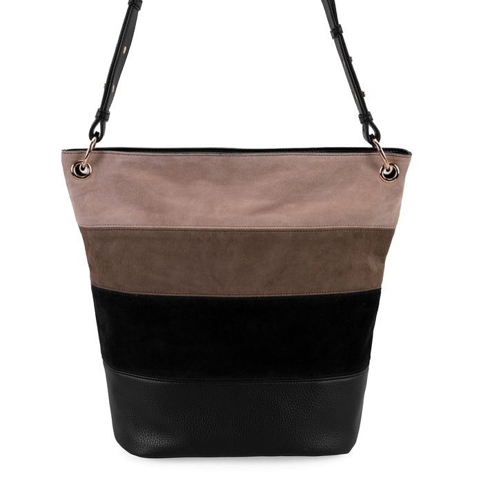 Chelsey Siyah Kadın Süet Deri Omuz Çantası