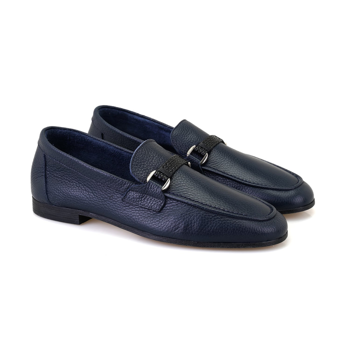 Drake Lacivert Erkek Deri Loafer