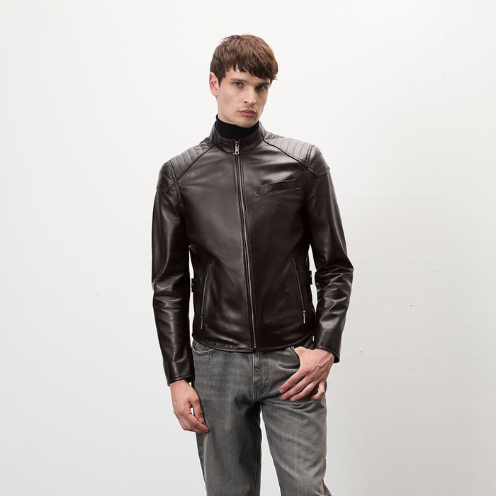 Dugan Kahve Erkek Deri Mont