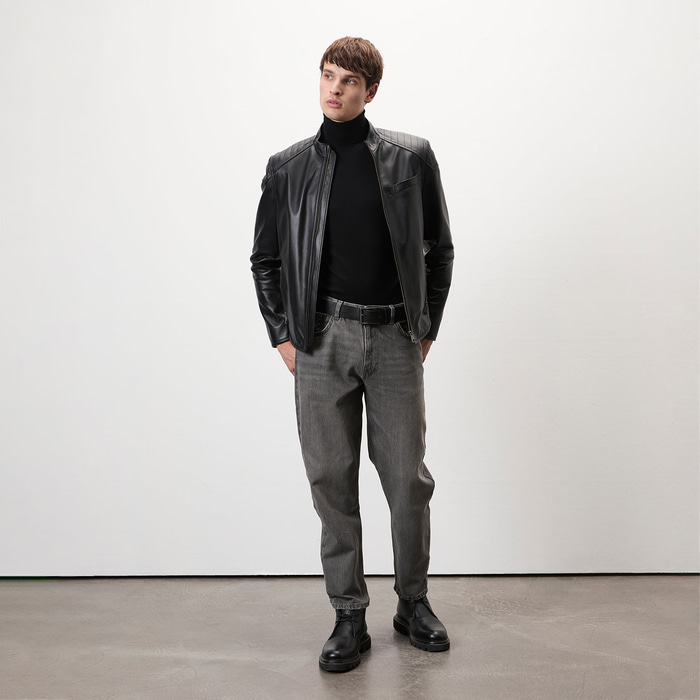 Dugan Siyah Erkek Deri Mont