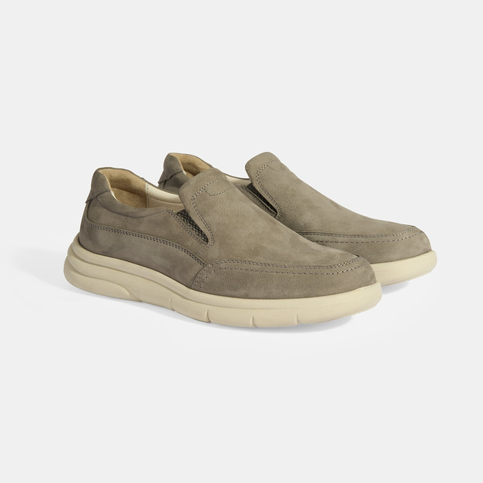 Erkek Bej Slip-On Nubuk Deri DesaComfort Günlük Ayakkabı