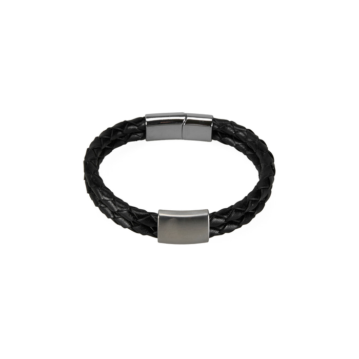 Erkek Deri Çelik Figürlü Bileklik
