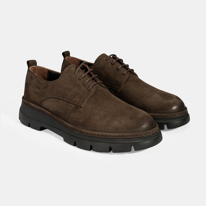 Erkek Kahve Bağcıklı Nubuk Deri Ayakkabı