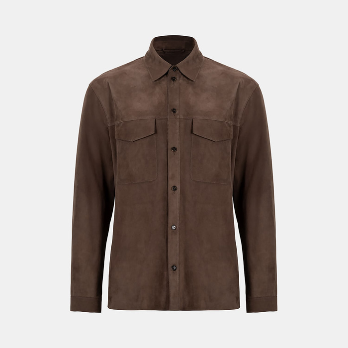 Erkek Kahve Süet Gömlek