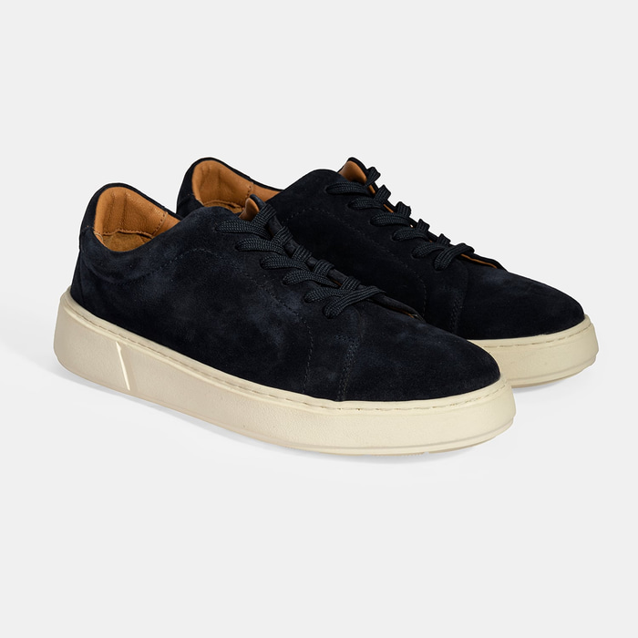 Erkek Lacivert Bağcıklı Süet Spor Ayakkabı