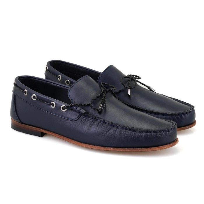 Erkek Lacivert Deri Loafer
