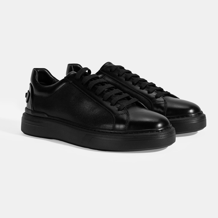 Erkek Siyah Bağcıklı Deri Günlük Ayakkabı