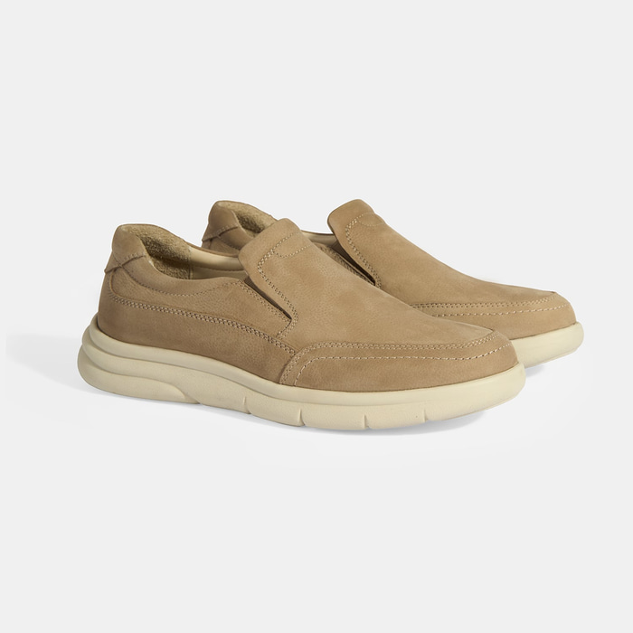 Erkek Vizon Slip-On Nubuk Deri DesaComfort Günlük Ayakkabı