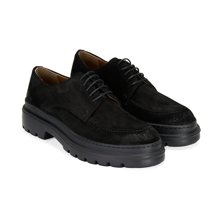 Fabian Siyah Erkek Süet Deri Günlük Ayakkabı