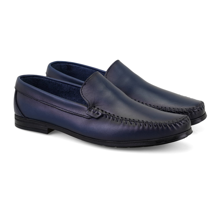 Femand Lacivert Erkek Deri Loafer