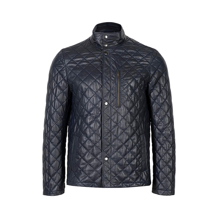 (Hatalı Görsel)Erkek Koyu Kahve Kapitone Deri Ceket