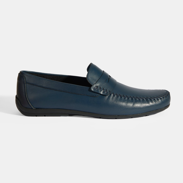 Jovian Lacivert Erkek Deri Slip-On Loafer