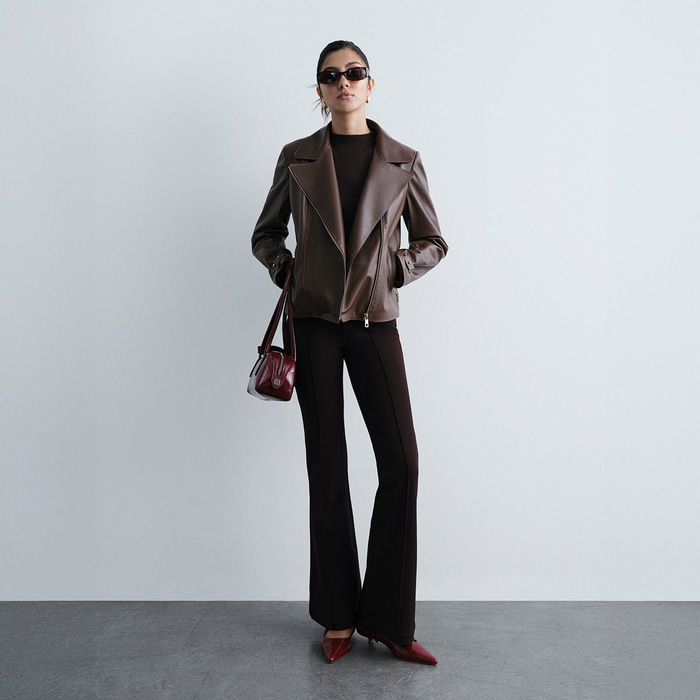 K14067 KADIN DERİ CEKET