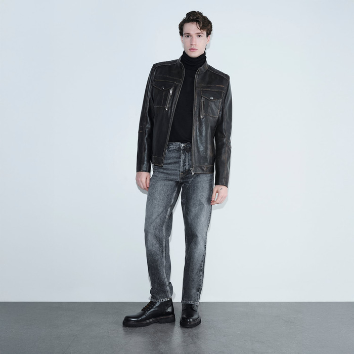 K14996 ERKEK DERİ CEKET-E