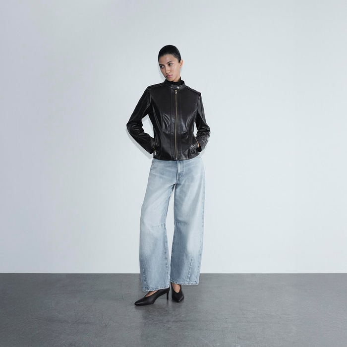 K15005 KADIN DERİ CEKET-E