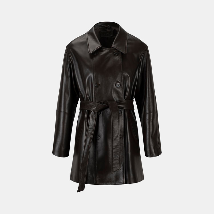 K15069 KADIN DERİ TRENÇKOT