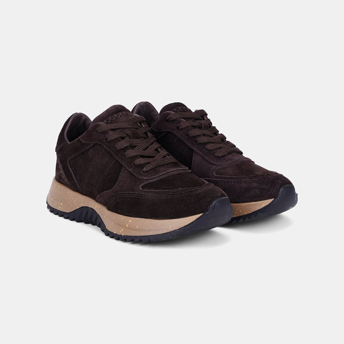 Kadın Acı Kahve Bağcıklı Kalın Tabanlı Süet Spor Ayakkabı