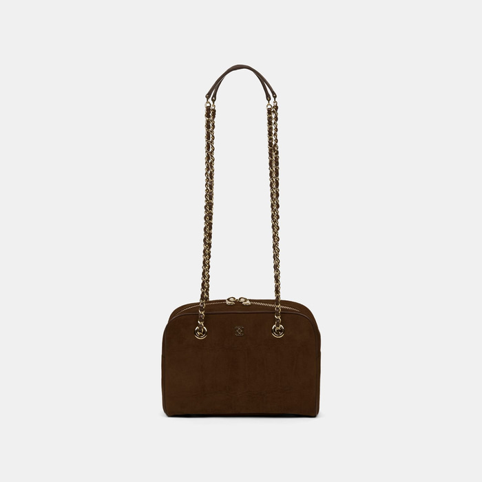 Kadın Acı Kahve Zincir Askılı Süet Deri Omuz Çantası