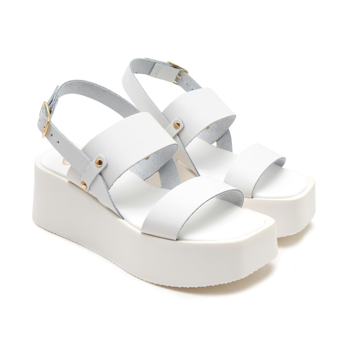Kadın Beyaz Deri Sandalet