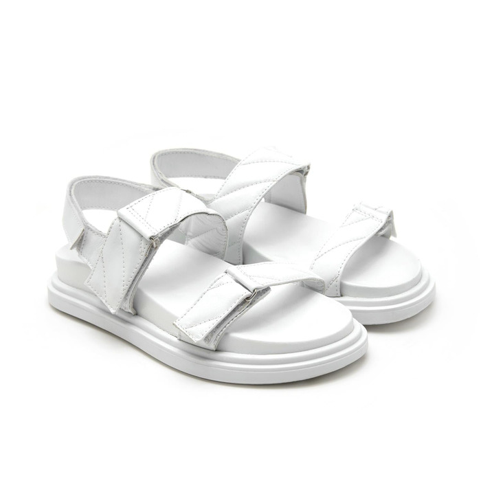 Kadın Beyaz Deri Sandalet