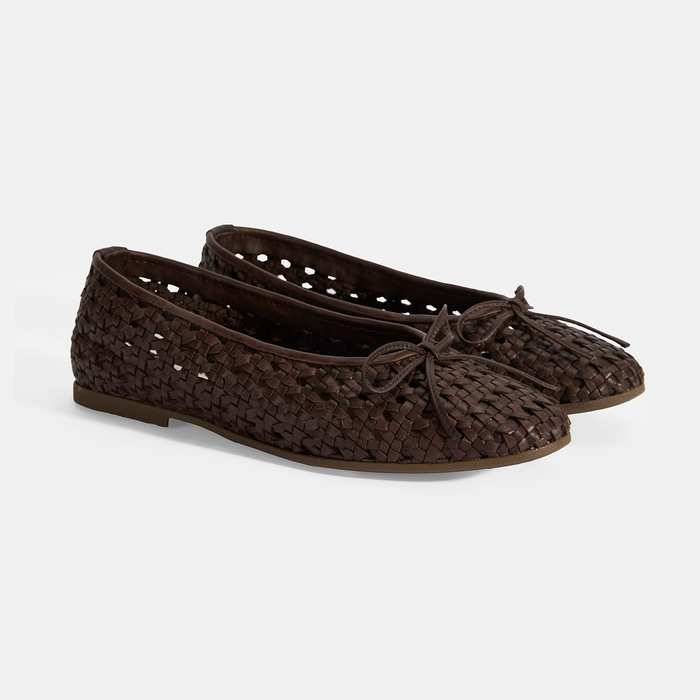 Kadın Kahve Fiyonk Detaylı Örgü Babet