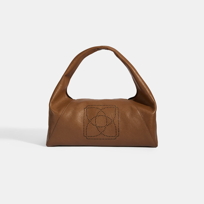 Kadın Kahve Logo Baskılı Deri El Çantası