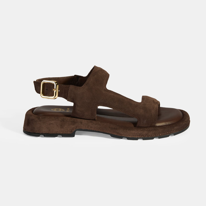 Kadın Kahve Süet Tokalı Sandalet